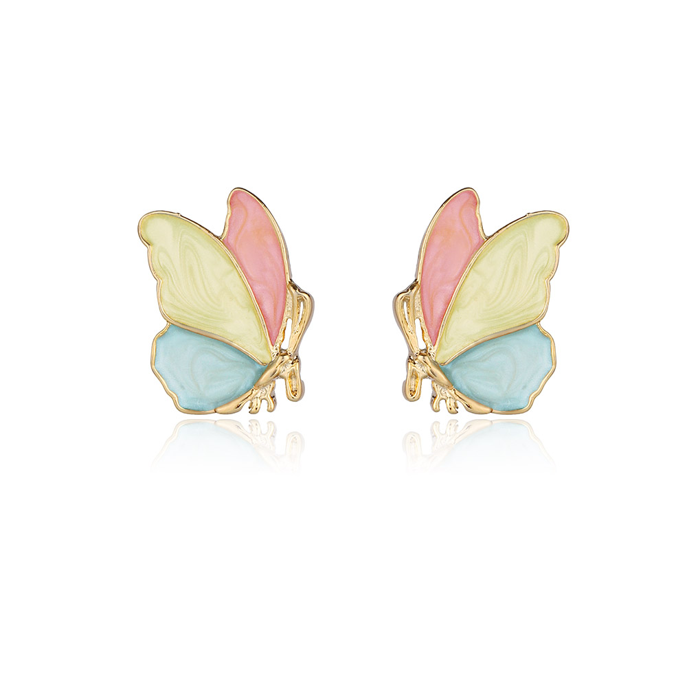 Enamel Colorful Butterfly Earrings Studs